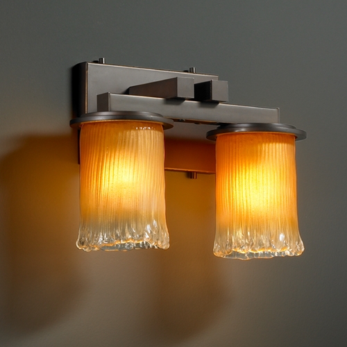 Justice Design Group Veneto Luce Collection Dark Bronze Bathroom Light by Justice Design Group GLA-8772-16-GLDC-DBRZ