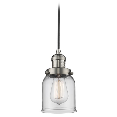 Innovations Lighting Small Bell Brushed Satin Nickel Mini Pendant by Innovations Lighting 201C-SN-G52