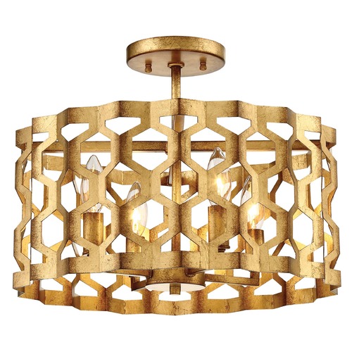 Metropolitan Lighting Coronade Pandora Gold Leaf Semi-Flush Mount by Metropolitan Lighting N6772-293