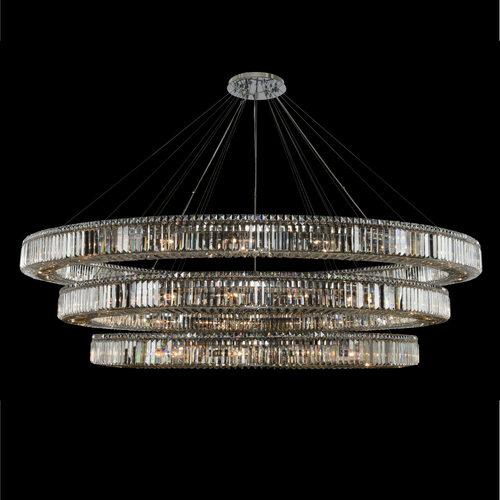Allegri Lighting Rondelle 84-Inch 3-Tier Pendant in Polished Chrome by Allegri Crystal 11715-010-FR001