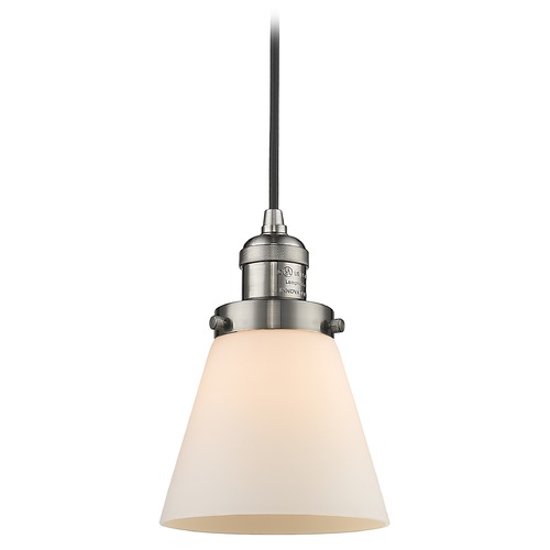 Innovations Lighting Small Cone Brushed Satin Nickel Mini Pendant by Innovations Lighting 201C-SN-G61