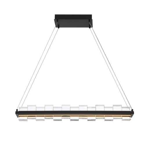 Eurofase Lighting Bruco 35-Inch LED Linear Chandelier in Black by Eurofase 45717-017