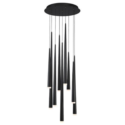 Modern Forms by WAC Lighting Cascade 9-Light LED Pendant in Black by Modern Forms PD-41809R-BK