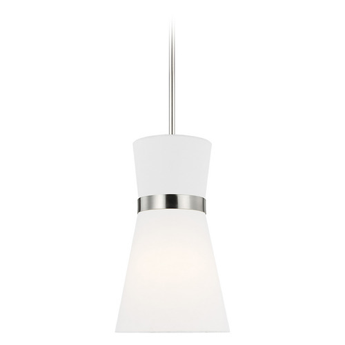 Visual Comfort Studio Collection Visual Comfort Studio Collection Clark Brushed Nickel Mini-Pendant Light with Conical Shade 6590501-962
