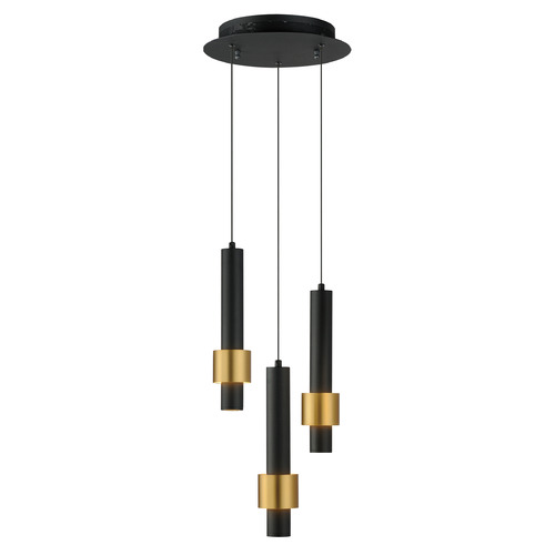 ET2 Lighting Reveal Black & Gold LED Multi-Light Pendant by ET2 Lighting E24753-BKGLD