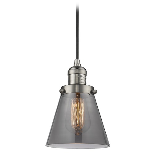 Innovations Lighting Small Cone Brushed Satin Nickel Mini Pendant by Innovations Lighting 201C-SN-G63