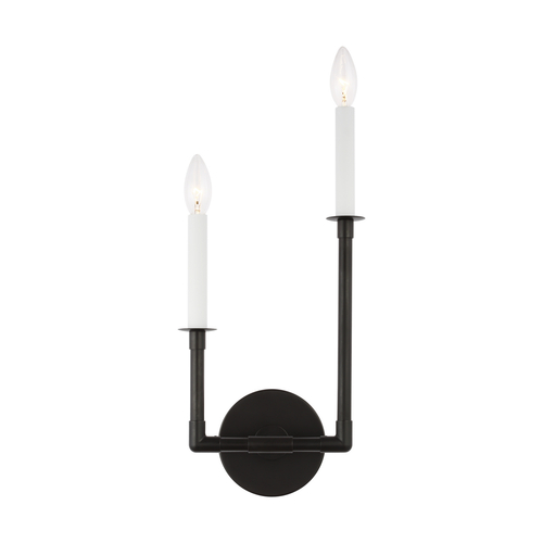 Visual Comfort Studio Collection Chapman & Meyers Bayview Double Right Sconce in Aged Iron by Visual Comfort Studio CW1112AI