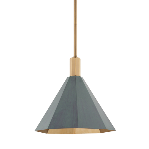 Troy Lighting Huntley 15-Inch Pendant in Patina Brass & Verde by Troy Lighting F8315-PBR/VER