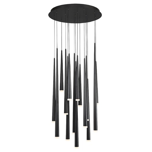 Modern Forms by WAC Lighting Cascade 15-Light LED Pendant in Black by Modern Forms PD-41815R-BK