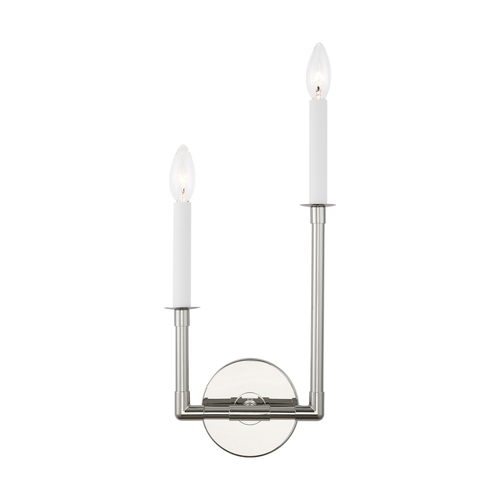 Visual Comfort Studio Collection Chapman & Meyers Bayview Double Right Sconce in Polished Nickel by Visual Comfort Studio CW1112PN