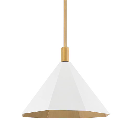 Troy Lighting Huntley 22-Inch Pendant in Patina Brass & Soft White by Troy Lighting F8322-PBR/SWH