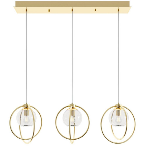 AFX Lighting Afx Lighting Jamie Satin Brass Multi-Light Pendant with Globe Shade JAMP12MBSBLNR3