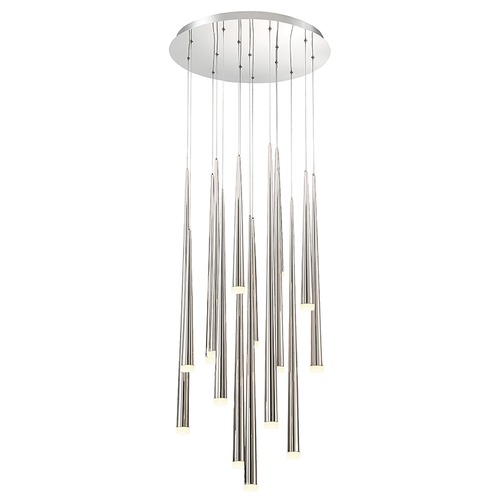 Modern Forms by WAC Lighting Cascade 15-Light LED Pendant in Polished Nickel by Modern Forms PD-41815R-PN