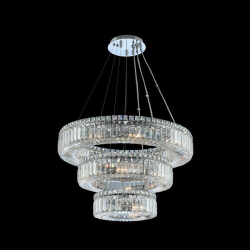 Allegri Lighting Rondelle 26-Inch 3-Tier Pendant in Polished Chrome by Allegri Crystal 11772-010-FR001