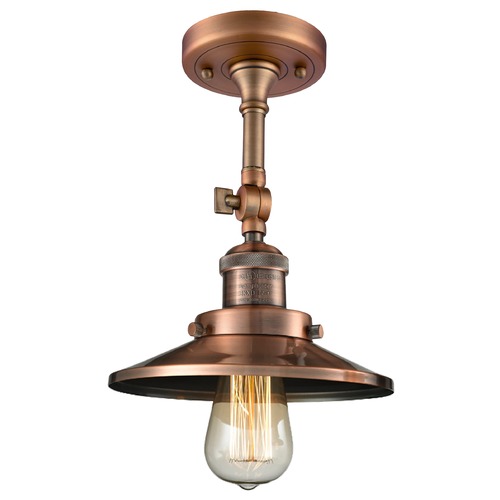 Innovations Lighting Railroad Antique Copper Semi-Flush Mount by Innovations Lighting 201F-AC-M3