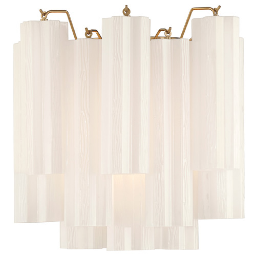 Crystorama Lighting Crystorama Lighting Addis Aged Brass Sconce ADD-303-AG-WH