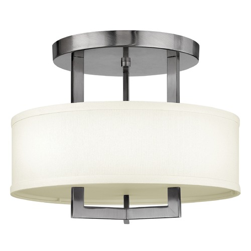 Hinkley Hampton 15-Inch Antique Nickel LED Semi-Flush Mount by Hinkley Lighting 3200AN-LED