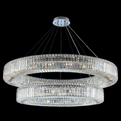 Allegri Lighting Rondelle 47-Inch 2-Tier Pendant in Polished Chrome by Allegri Crystal 11773-010-FR001