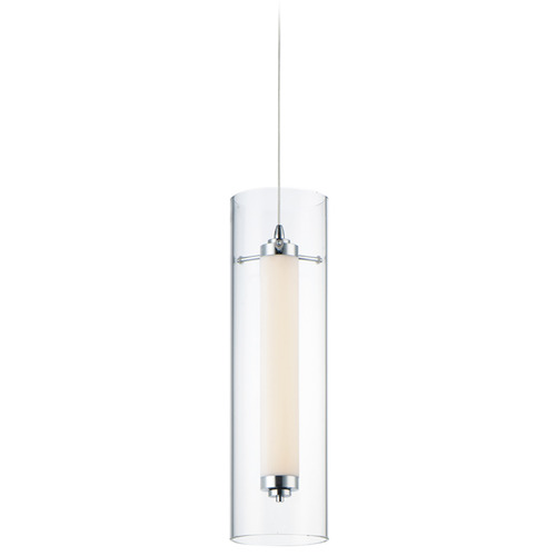 ET2 Lighting Et2 Centrum Polished Chrome LED Mini-Pendant Light with Cylindrical Shade E23310-24PC