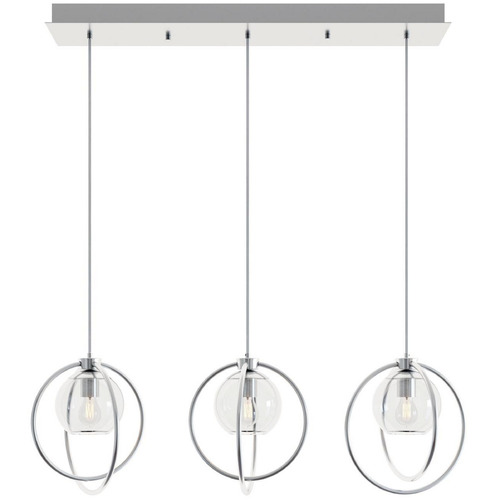 AFX Lighting Afx Lighting Jamie Satin Nickel Multi-Light Pendant with Globe Shade JAMP12MBSNLNR3