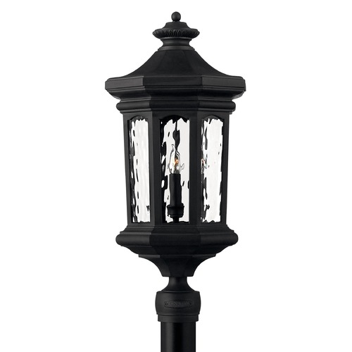 Hinkley Post Light with Clear Glass in Museum Black by Hinkley Lighting 1601MB