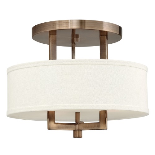 Hinkley Hampton 15-Inch Brushed Bronze LED Semi-Flush Mount by Hinkley Lighting 3200BR-LED