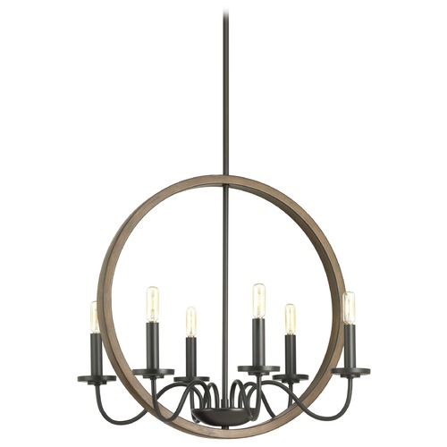 Progress Lighting Fontayne Antique Bronze 6-Light Chandelier by Progress Lighting P400081-020