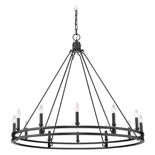 Z-Lite Dennison Matte Black Chandelier by Z-Lite 4005-12MB