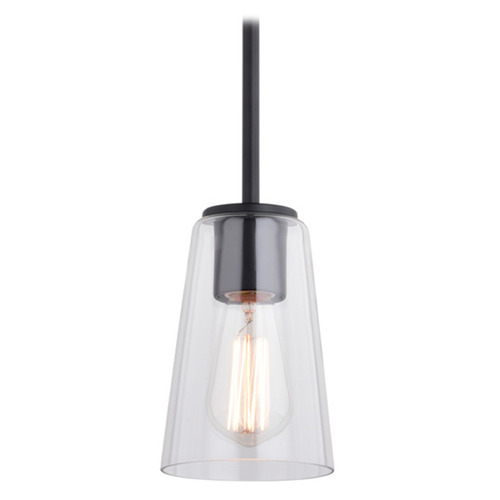 Vaxcel Lighting Vaxcel Lighting Beverly Matte Black Mini-Pendant Light with Conical Shade P0396
