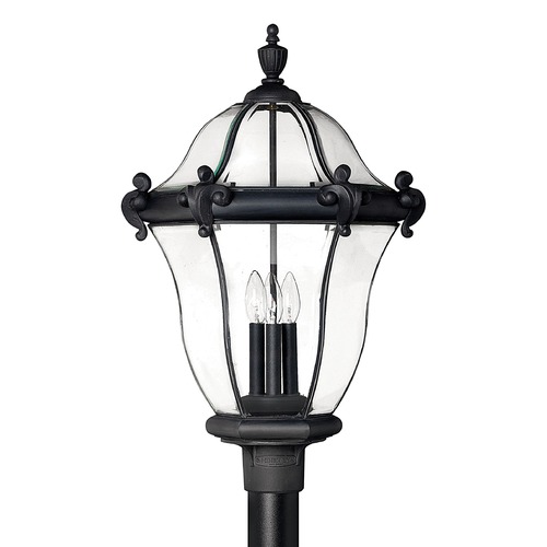 Hinkley Post Light with Clear Glass in Museum Black by Hinkley Lighting 2447MB