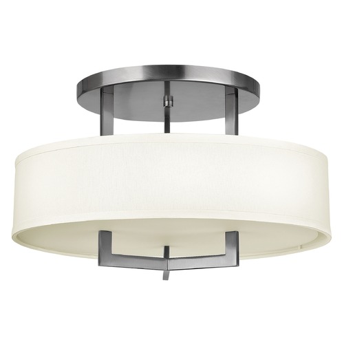 Hinkley Hampton 20-Inch Antique Nickel LED Semi-Flush Mount by Hinkley Lighting 3201AN-LED