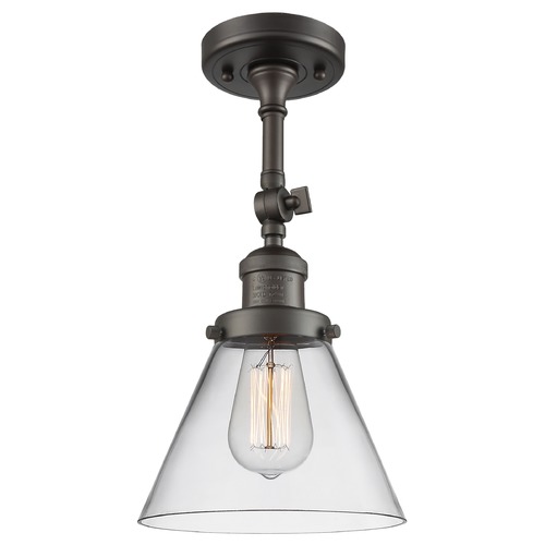 Innovations Lighting Large Cone Oil Rubbed Bronze Semi-Flush Mount by Innovations Lighting 201F-OB-G42