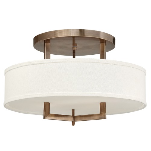 Hinkley Hampton 20-Inch Brushed Bronze LED Semi-Flush Mount by Hinkley Lighting 3201BR-LED