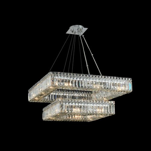 Allegri Lighting Quadro 27-Inch 2-Tier Pendant in Polished Chrome by Allegri Crystal 11782-010-FR001