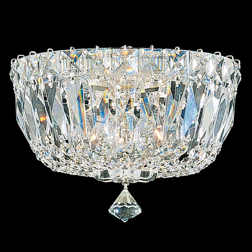 Schonbek Lighting Schonbek Worldwide Lighting Petit Crystal Deluxe Polished Silver Flushmount Light 5890-40R