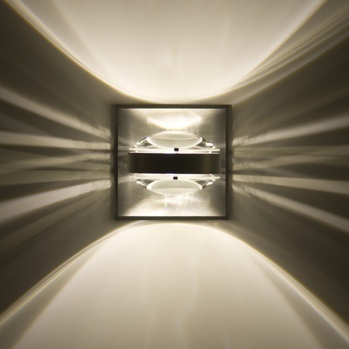 Besa Lighting Besa Lighting Optos Brushed Aluminum LED Sconce OPTOS1W-CLCL-LED-BA