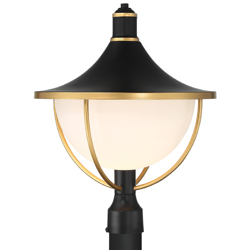 Crystorama Lighting Crystorama Lighting Atlas Matte Black & Textured Gold Post Light ATL-719-MK-TG