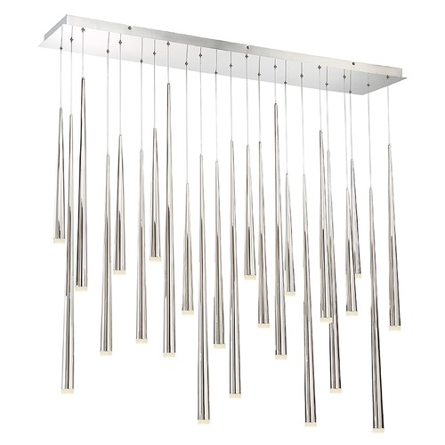 Modern Forms by WAC Lighting Cascade 23-Light LED Linear Pendant in Polished Nickel by Modern Forms PD-41823L-PN