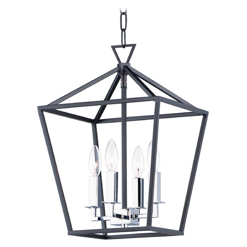 Maxim Lighting Abode Textured Black & Polished Nickel Chandelier by Maxim Lighting 25152TXBPN