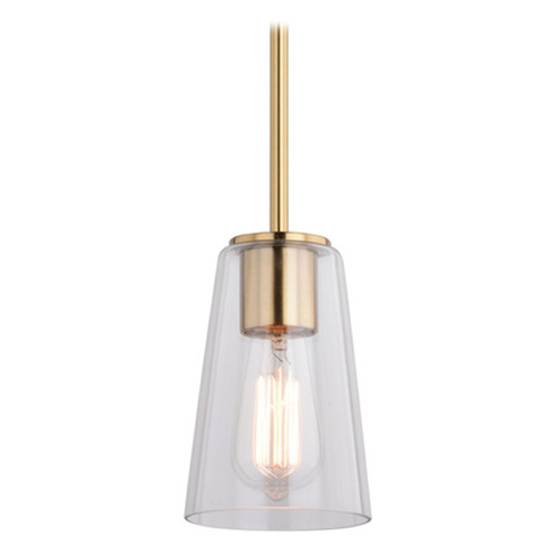 Vaxcel Lighting Vaxcel Lighting Beverly Muted Brass Mini-Pendant Light with Conical Shade P0397