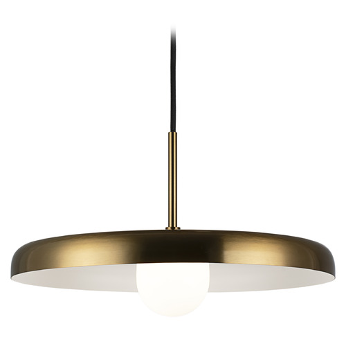 Matteo Lighting Creston Aged Gold Brass LED Pendant by Matteo Lighting C34421AGOP