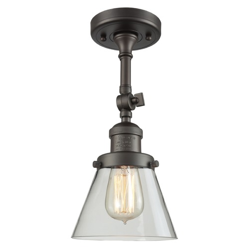 Innovations Lighting Small Cone Oil Rubbed Bronze Semi-Flush Mount by Innovations Lighting 201F-OB-G62