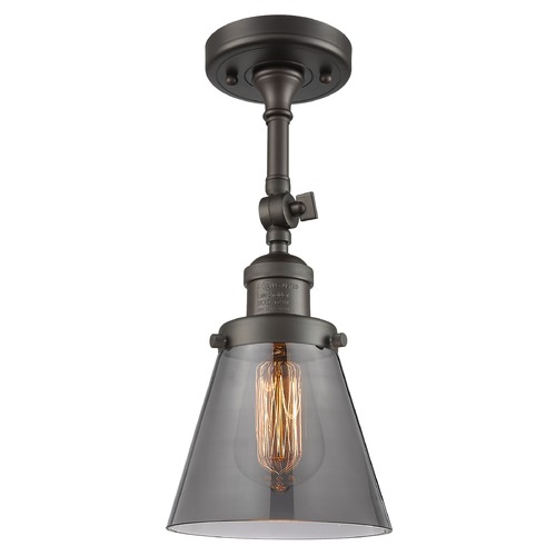 Innovations Lighting Small Cone Oil Rubbed Bronze Semi-Flush Mount by Innovations Lighting 201F-OB-G63