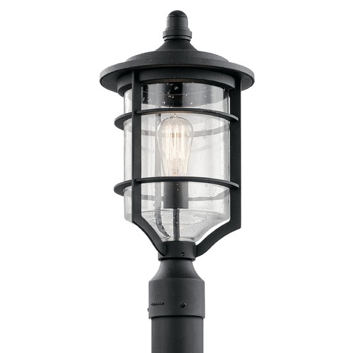 Kichler Lighting Seeded Glass Post Light Black by Kichler Lighting 49129DBK