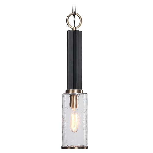Uttermost Lighting Jarsdel Black & Antique Brass Mini-Pendant Light by Uttermost Lighting 22191