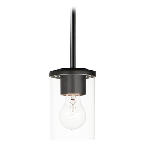 Maxim Lighting Maxim Lighting Corona Black Mini-Pendant Light with Cylindrical Shade 90200CLBK