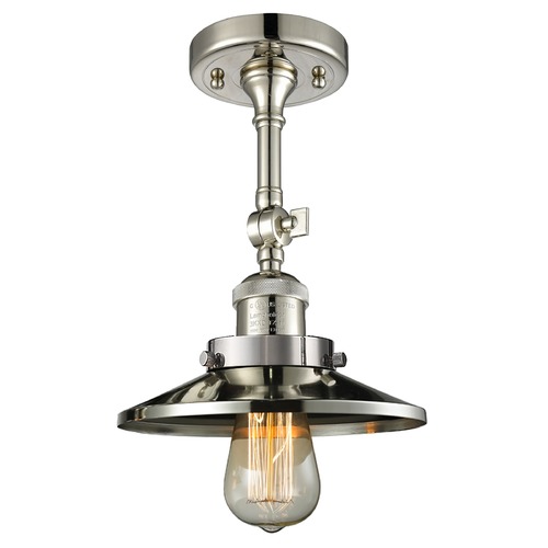 Innovations Lighting Railroad Polished Nickel Semi-Flush Mount by Innovations Lighting 201F-PN-M1