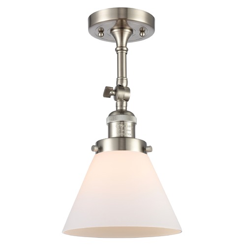 Innovations Lighting Large Cone Brushed Satin Nickel Semi-Flush Mount by Innovations Lighting 201F-SN-G41