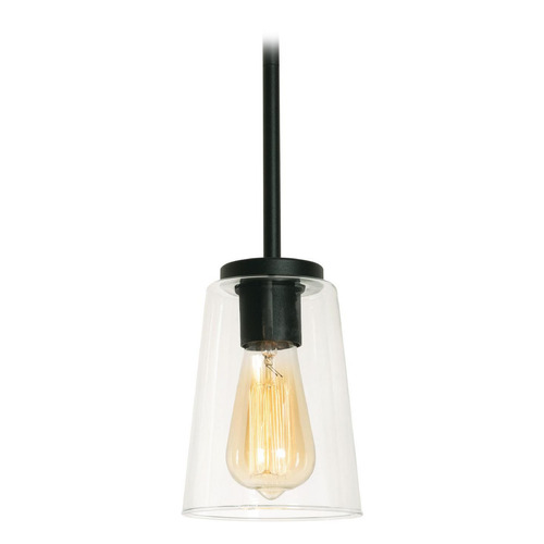 AFX Lighting Afx Lighting Joanna Textured Black Mini-Pendant Light with Conical Shade JNNP05MBBK
