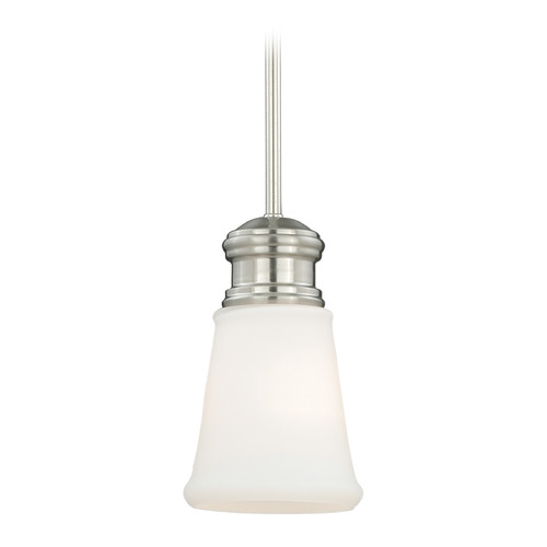 Vaxcel Lighting Vaxcel Lighting Malie Satin Nickel Mini-Pendant Light with Conical Shade P0189